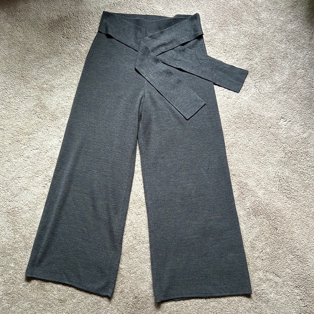 Moth knit sash tie pants